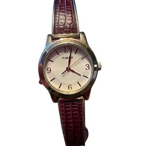 TIMEX Women's Burgundy Watch with Expandable Stretch Band
